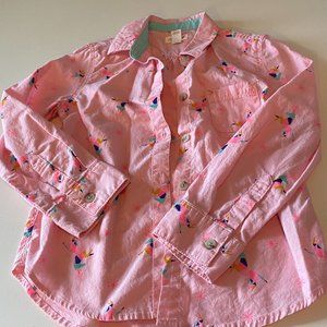 Cat & Jack Girl's Pink Unicorn Button Down Blouse